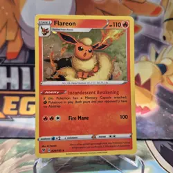 Flareon 26/185 Pokemon TCG Sword and Shield Base Set Cosmo Holo - LP - Image 1