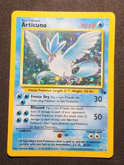 Articuno 2/62 Fossil Unlimited Holo Rare Pokemon - Image 1