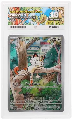 Pokemon TCG Meowth 106/094 Phantasmal Flames 2025 Illustration Rare ACE 10 - Image 3