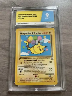 Pikachu World Collection French Flying Pikachu Black Star Promo 25 2000 Ace 9 - Image 1