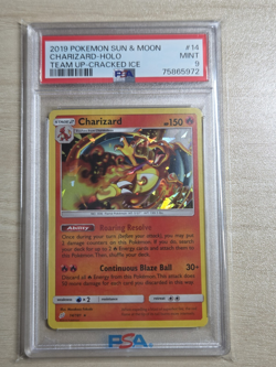 Pokemon 2019 Sun & Moon Team Up 14/181 Cracked Ice Holo Rare Charizard PSA 9 - Image 4