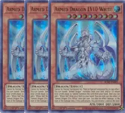 Yugioh - Armed Dragon LV10 White x 3 - 1st Edition Ultra Rare NM - Free Holo - Image 1