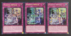 2025 YUGIOH MP25 1ST ED SECRET RARE DOMINUS IMPULSE X3 NM SET - Image 1