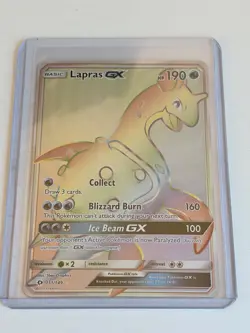 Pokemon TCG Lapras GX Rainbow Secret Rare Card 151/149 Sun Moon Base Set (LP/NM) - Image 1
