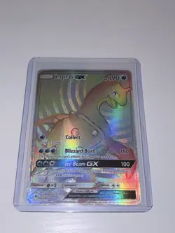 Pokemon TCG Lapras GX Rainbow Secret Rare Card 151/149 Sun Moon Base Set (LP/NM) - Image 3