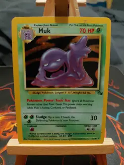 Pokemon Muk TCG Fossil Holo Unlimited Rare Card 13/62 Vintage WOTC - Image 1