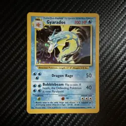 Wizards Pokemon TCG Base Set Gyarados 6/102 Holo Rare 100 HP English 1999 - Image 1