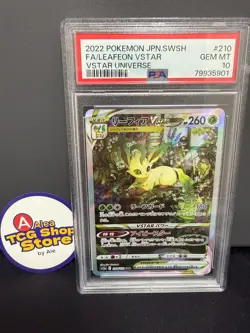 PSA 10 Gem Mint Leafeon Vstar 210/172 Vstar Universe Full Art 2022 Japanese Card - Image 1