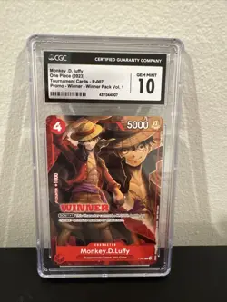 One Piece Monkey D. Luffy Promo Winner Card CGC 10 Gem Mint - Image 1
