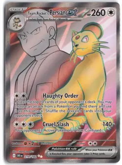 Team Rocket's Persian ex 219/182 Ultra Rare Destined Rivals Pokemon Holo NM - Image 1