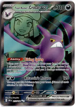 Team Rocket's Crobat ex 217/182 Ultra Rare Destined Rivals Pokemon NM - Image 1