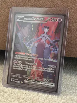 Pokemon TCG Destined Rivals Team Rocket's Mewtwo EX SIR 231/182 MINT CONDITION - Image 1