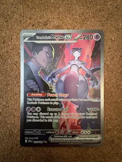 Pokemon TCG Destined Rivals Team Rocket's Mewtwo EX SIR 231/182 MINT CONDITION - Image 2