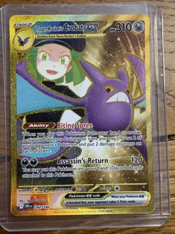 Pokemon TCG Team Rocket's Crobat ex 242/182 Destined Rivals Gold Hyper Rare - NM - Image 1
