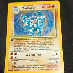 Pokemon TCG Machamp 8/102 Base Set Holo Rare Unlimited English 1999 WOTC - Image 1