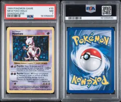 1999 MEWTWO Pokemon Card #10 010/102 Base Set Shadowless Unlimited Holo PSA 7 - Image 3