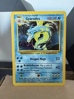 Pokemon TCG Gyarados Base Set 6/102 Holo Unlimited Holo Rare LP - Image 1
