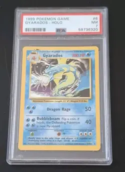 1999 Pokemon Card TCG Base Set Gyarados Holo 6/102 PSA 7 WOTC Vintage - Image 1