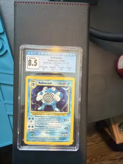 Pokemon TCG Poliwrath 13/102 Base Set Holo Rare English Unlimited 1999 CGC 8.5 - Image 1