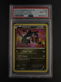 Pokemon TCG Rayquaza Holo Secret Rare 128/124 Dragons Exalted 2012 PSA 8 - Image 1