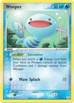 Pokemon Card - Team Rocket Returns 81/109 - WOOPER (common) - NM - Image 1