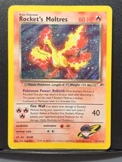 Rocket's Moltres 12/132 Gym Heroes 2000 Rare Holo Pokemon TCG Ungraded Card - Image 1