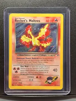 Rocket's Moltres 12/132 Gym Heroes 2000 Rare Holo Pokemon TCG Ungraded Card - Image 2