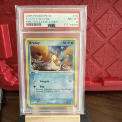 Krabby 66/112 Firered & Leafgreen Reverse Holo 2004 Pokemon Card PSA 8 NM-MT - Image 1