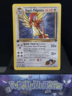 Pokemon Card Koga’s Pidgeotto 27/132 1st Edition Gym Challenge Rare Near Mint - Image 1