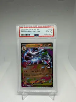Mega Charizard X ex 13 #013/094 | 2025 Pokemon Phantasmal Flames | PSA 10 - Image 1