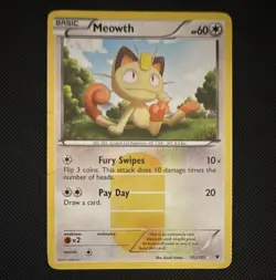 Pokemon Meowth 102/101 Noble Victories Secret Rare Holo English 2011 - Image 1