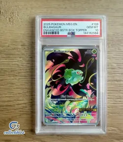 2025 POKEMON MEG EN-MEGA EVOLUTION STAMPED BULBASAUR 133 PSA 10 - Image 1