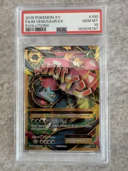 2016 Pokemon XY Evolutions #100 FA M Venusaur EX - PSA 10 GEM MINT - Image 1