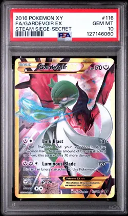 2016 POKEMON STEAM SIEGE GARDEVOIR EX 116 SECRET RARE PSA 10 GEM MINT - Image 1
