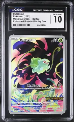 CGC 10 Bulbasaur 133/132 Stamped Box Topper Pokemon Mega Evolution Base Gem Mint - Image 1