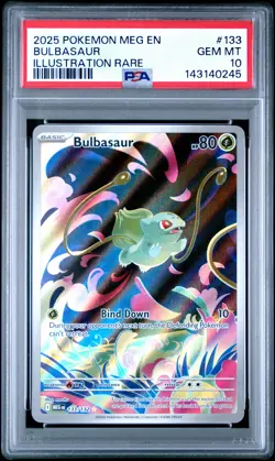 2025 POKEMON MEG EN-MEGA EVOLUTION ILLUSTRATION RARE #133 BULBASAUR PSA 10 - Image 1