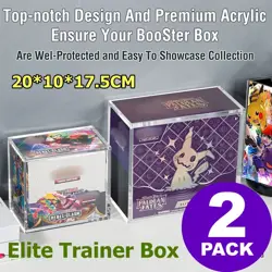 2PACK Pokemon Elite Trainer Box ETB Acrylic Magnetic Display Case - UV Resist - Image 1