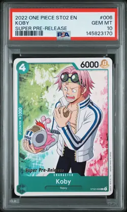 KOBY Super Pre-Release ST02-006 GOLD STAMPED One Piece TCG- English LOW POP 34 - Image 1