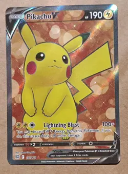 Pokemon TCG Pikachu V 157/172 Rare Brilliant Stars Sword & Shield Holo Card NM/M - Image 1