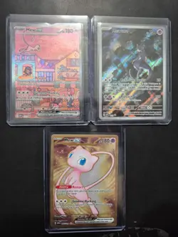 Pokemon TCG 151 UPC Promo Set Mew 053, Mewtwo 052, Metal Mew 205 Near Mint Cards - Image 1
