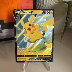 Pikachu V SWSH143 Holo Promo Sword & Shield Promo LP Pokemon TCG - Image 1