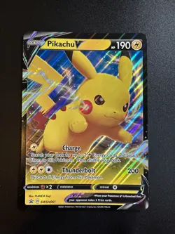 Pikachu V - SWSH061 2021 Sword & Shield Black Star Promo Pokemon TCG Oversized - Image 1