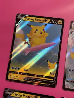 Surfing Pikachu & Flying Pikachu V & Vmax 4 Card Set Pokemon TCG Celebrations NM - Image 2