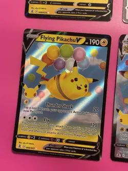 Surfing Pikachu & Flying Pikachu V & Vmax 4 Card Set Pokemon TCG Celebrations NM - Image 4