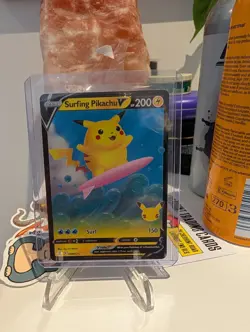 Pokemon TCG Surfing Pikachu v Celebrations Holo Rare Card 008/025 - Image 1