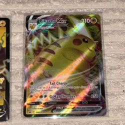 Pokemon TCG Pikachu V 043/185 + Pikachu VMAX SWSH286 Promo Holo Lot (2) LP - Image 3