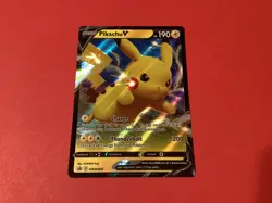 Pokemon TCG Pikachu v SWSH061 Full Art Holo Card Sword and Shield Promo - Image 1