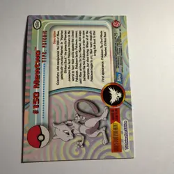 TOPPS POKEMON MEWTWO 2000 TV ANIMATION SERIES 3 #150 FOIL Blue Logo Silver - Image 2