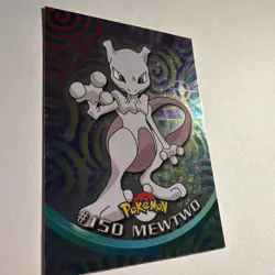 TOPPS POKEMON MEWTWO 2000 TV ANIMATION SERIES 3 #150 FOIL Blue Logo Silver - Image 3