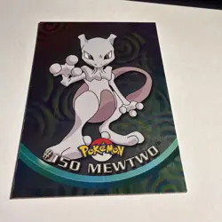 TOPPS POKEMON MEWTWO 2000 TV ANIMATION SERIES 3 #150 FOIL Blue Logo Silver - Image 4